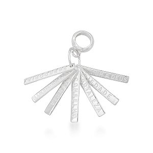 Berloque Plaquinhas Dizeres Prata 925