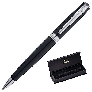 Caneta Crown Metal Conquist Esferográfica Preta