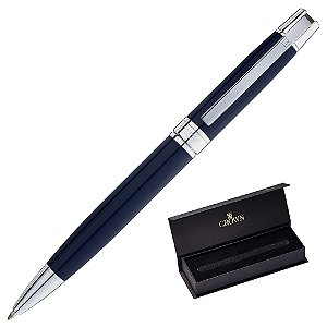 Caneta Crown Metal Master Chrome Esferográfica Azul