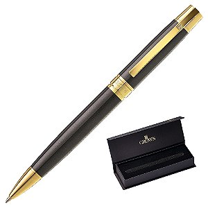 Caneta Crown Metal Master Gold Esferográfica Fumê