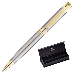 Caneta Crown Metal Master Gold Esferográfica Prata