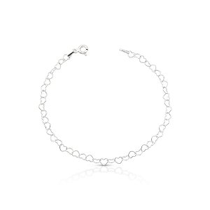 Pulseira Elo Coração 3mm Prata 925