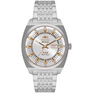 Relógio Masculino Orient Heritage Aço Inox Prata Safira Fundo Claro YN6SS018 S1SX