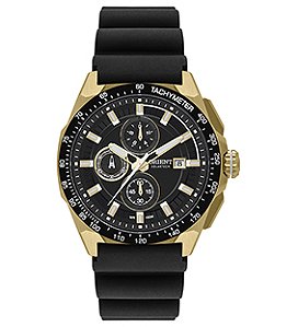 Relógio Orient Masculino Dourado Solartech Safira Cronógrafo Pulseira Borracha MGSPC006 P1PX