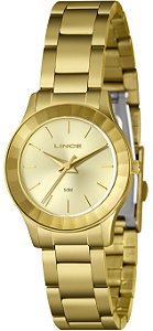 Relógio Lince Feminino Analógico Dourado Clássico Fundo Champanhe LRG4775L32 C1KX