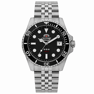Relógio Orient Masculino Automático Submariner Safira Preto YN6SS023 P1SX Original