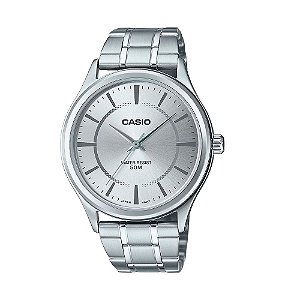 Relógio Casio Analógico Clássico Aço Prata Mostrador Monocromático LTC-100D-7EVDF-SC