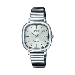 Relógio Casio Feminino Analógico Clássico Aço Prata Mostrador Claro LTP-B166D-7AVDF