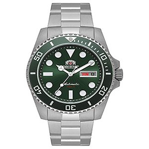 Relógio Orient Masculino Automático F49SS027NH E1SX Submariner Verde 42mm Aço Inox 10 ATM
