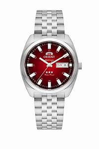 Relógio Orient Masculino Automático Heritage 3 Estrelas Safira Vinho YN6SS005 W1SX Original