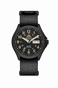 Relógio Orient Masculino Automático Sport Land Safira Militar Preto YN6PN007 P2PX Original
