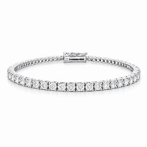 Pulseira Riviera 3mm MOISSANITE Prata 925