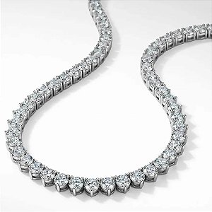 Colar Rivera 3,0mm  Moissanite Prata 925 Com Banho de Ródio