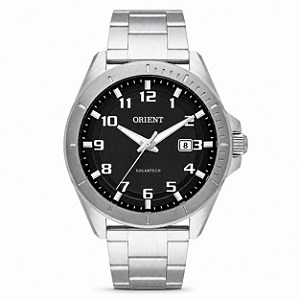 Relógio Orient Masculino Analógico Clássico Aço Prata Mostrador Preto 42mm MBSS1507P2SX