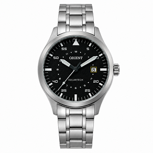 Relógio Orient Masculino Analógico Clássico Aço Prata Fundo Preto 42mm MBSS1487P1SX