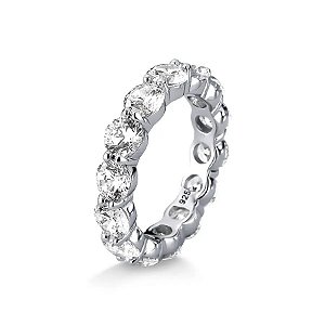 Anel Aparador 4mm Inteiro Moissanite Prata 925