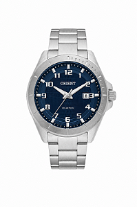 Relógio Orient Masculino Analógico Clássico Aço Prata Mostrador Preto 42mm MBSS1507P2SX