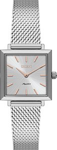 Relogio Orient Eternal Feminino Aco Mesh Prata Fundo Verde Claro LBSS0091 F1SX