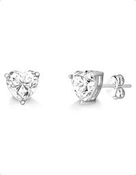 Brinco Coração 5x5mm Moissanite Prata 925