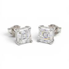 Brinco Quadrado 6x6mm Moissanite Prata 925