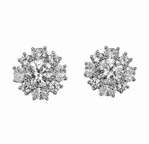 Brinco Flor 5,0mm Moissanite Prata 925