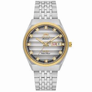 Relógio Orient Masculino Automático Heritage Bicolor Safira Prata YN6TT014 S1SX Original