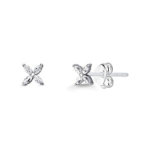 Brinco Trevinho 1,5mm Moissanite Prata 925 com Ródio