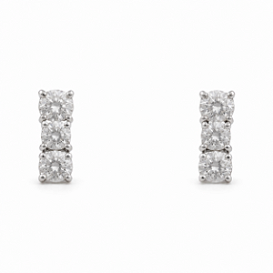 Brinco Palitinho Moissanite 3x4 Prata 925 com Ródio