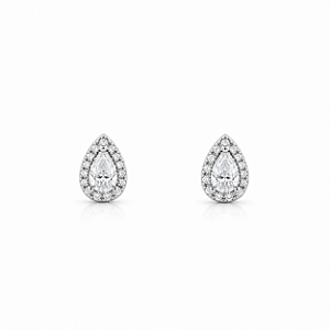 Brinco Gotinha 3x5mm Cravejada Moissanite Prata 925 com Ródio
