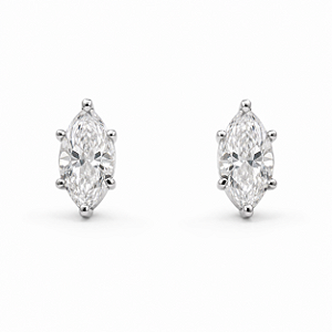 Brinco Navete Moissanite 5x10mm Prata 925 com Ródio