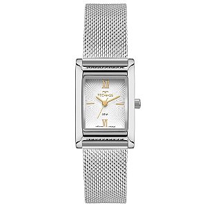 Relógio Technos Feminino Analógico Retangular Mini Aço Prata 20mm 2035NEQ/1K