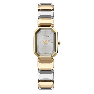 Relógio Euro Feminino Analógico Joia Lux Hexagonal Bicolor Prata Dourado 20mm EU2035ZBA/5K