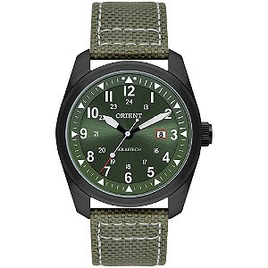 Relógio Orient Masculino Solartech Preto Militar Pulseira Nylon Verde MPSN1004 E2EB Original