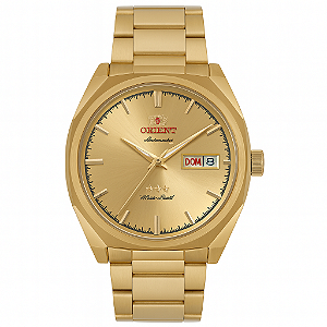 Relógio Orient NH3GG008C1KX Masculino Automático 3 Estrelas Dourado com Calendário Duplo 50M