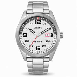 Relógio Orient Masculino Analógico Clássico Aço Fundo Prateado Calendário 42mm MBSS1489 S2SX