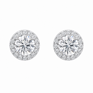 Brinco Ponto de Luz 6mm Cravejado Moissanite Prata 925 com Ródio