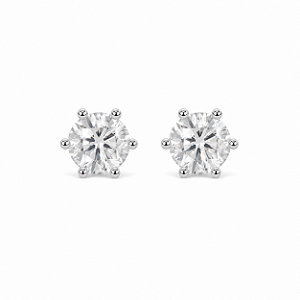 Brinco Ponto de Luz 5mm Moissanite Prata 925 com Ródio.