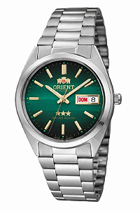 Relógio Orient Masculino Automático 3 Estrelas Prata Fundo Verde 469WA3NHE1SX Original