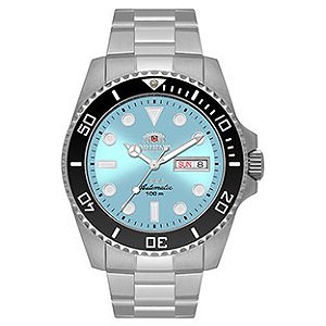 Relógio Orient Masculino Automático Submariner Aço Azul Celeste NH3SS010 A1SX Original