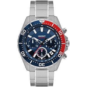 Relógio Orient Masculino Analógico Solar Elite Sea Aço Safira Mostrador Pepsi MBSSC288DVSX