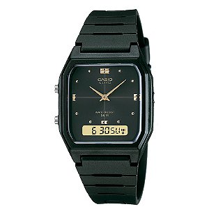 Relógio Casio AW-48HE-1AVDF Ana-Digi Preto Vintage