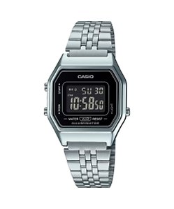 Relógio Casio LA680WA-1BDF Feminino Prata Preto Digital