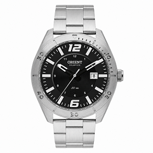 Relógio Orient Masculino Analógico Aço Prata Fundo Grafite MBSS1497 G2SX