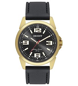 Relógio Orient Masculino Dourado Esportivo Pulseira Silicone Preto Diver MGSP0001 P2PX Original