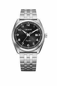 Relógio Orient Masculino Prata Fundo Grafite Cx 40mm Clássico Aço MBSS1501 G2SX Original