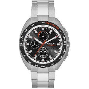 Relógio Orient Masculino Cronógrafo Calendário Perpétuo Safira Aço Preto MBSSC298 P1SX
