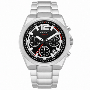 Relógio Orient Masculino Cronógrafo Aço Bracelete Integrado Preto MBSSC281 P2SX