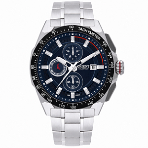 Relógio Orient Masculino Cronógrafo Aço Inoxidável Fundo Azul MBSSC296 D1SX