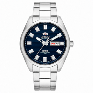 Relógio Orient Masculino Automático Calibre 469 Aço Prata Azul 469SS076F D1SX 44mm