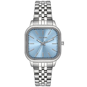 Relogio Seculus 44284L0SVNS3 Quadrado Prata Azul 34mm